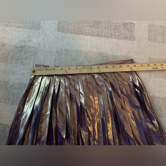Modcloth Metallic Gold Pleated Skirt (Size M) - Picture 7 of 8